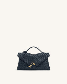 Celeste Woven Envelope Bag - Navy Blue