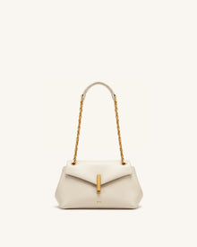 Valerie Chain Flap Shoulder Bag - Cream White