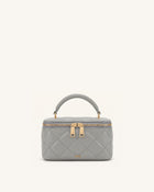 Vivienne Quilted Vanity Top Handle Bag - Gray