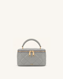 Vivienne Quilted Vanity Top Handle Bag - Gray