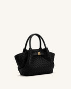 Hana Mini Weave Tote Bag - Black
