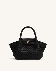 Hana Mini Weave Tote Bag - Black