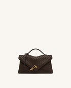 Celeste Woven Envelope Bag - Dark Brown