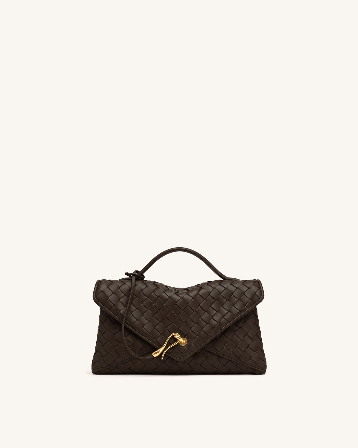 Celeste Woven Envelope Bag - Dark Brown