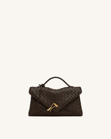 Celeste Woven Envelope Bag - Dark Brown