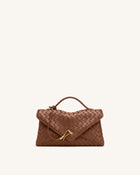 Celeste Woven Envelope Bag - Brown