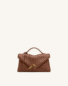 Celeste Woven Envelope Bag - Brown