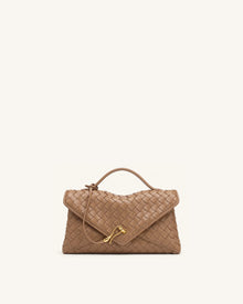 Celeste Woven Envelope Bag - Mocha Brown
