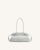 Arden Belt Detail East-West Shoulder Bag - Light Grey