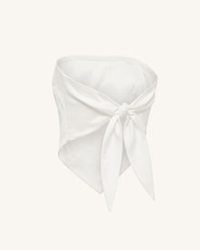 Orchid Embroidered Strapless Handkerchief Top - White