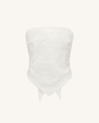 Orchid Embroidered Strapless Handkerchief Top - White
