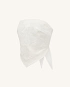 Orchid Embroidered Strapless Handkerchief Top - White