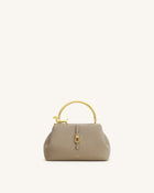 Bruna Dachshund Metal Handle Top Handle Bag - Light Brown