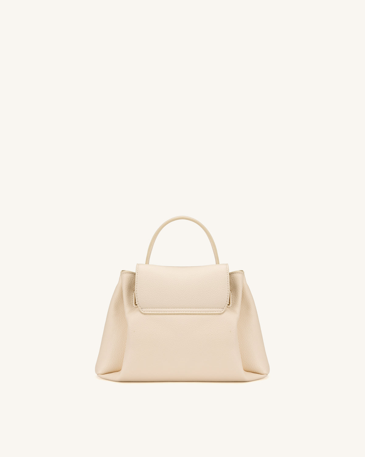 Rhea Small Pebbled Double Buckle Shoulder Bag - White