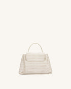Rhea Small Double Buckle Shoulder Bag - White Croc