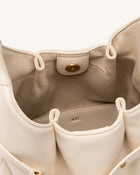 Alina Pebbled Hobo Bag - White