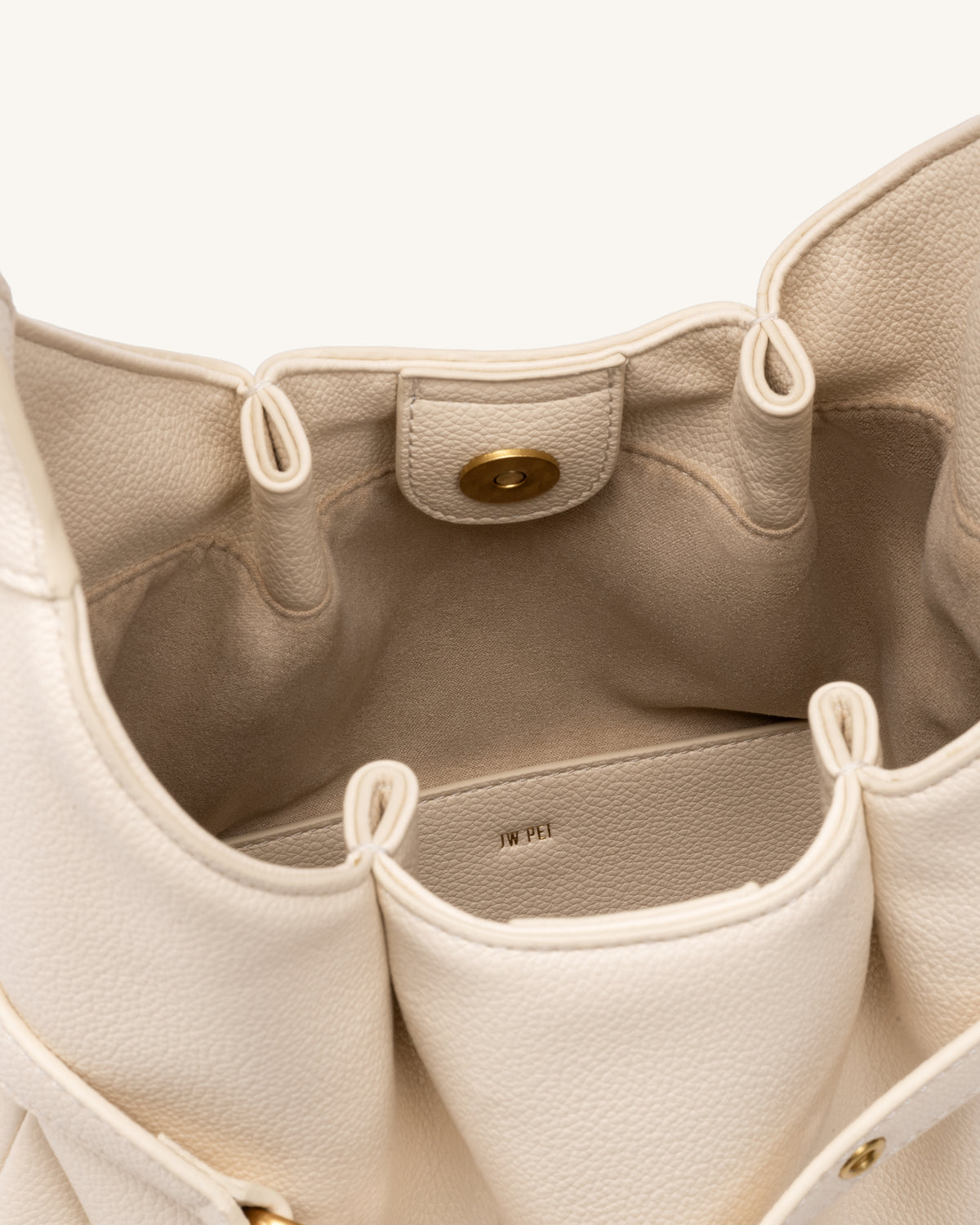 Alina Pebbled Hobo Bag - White