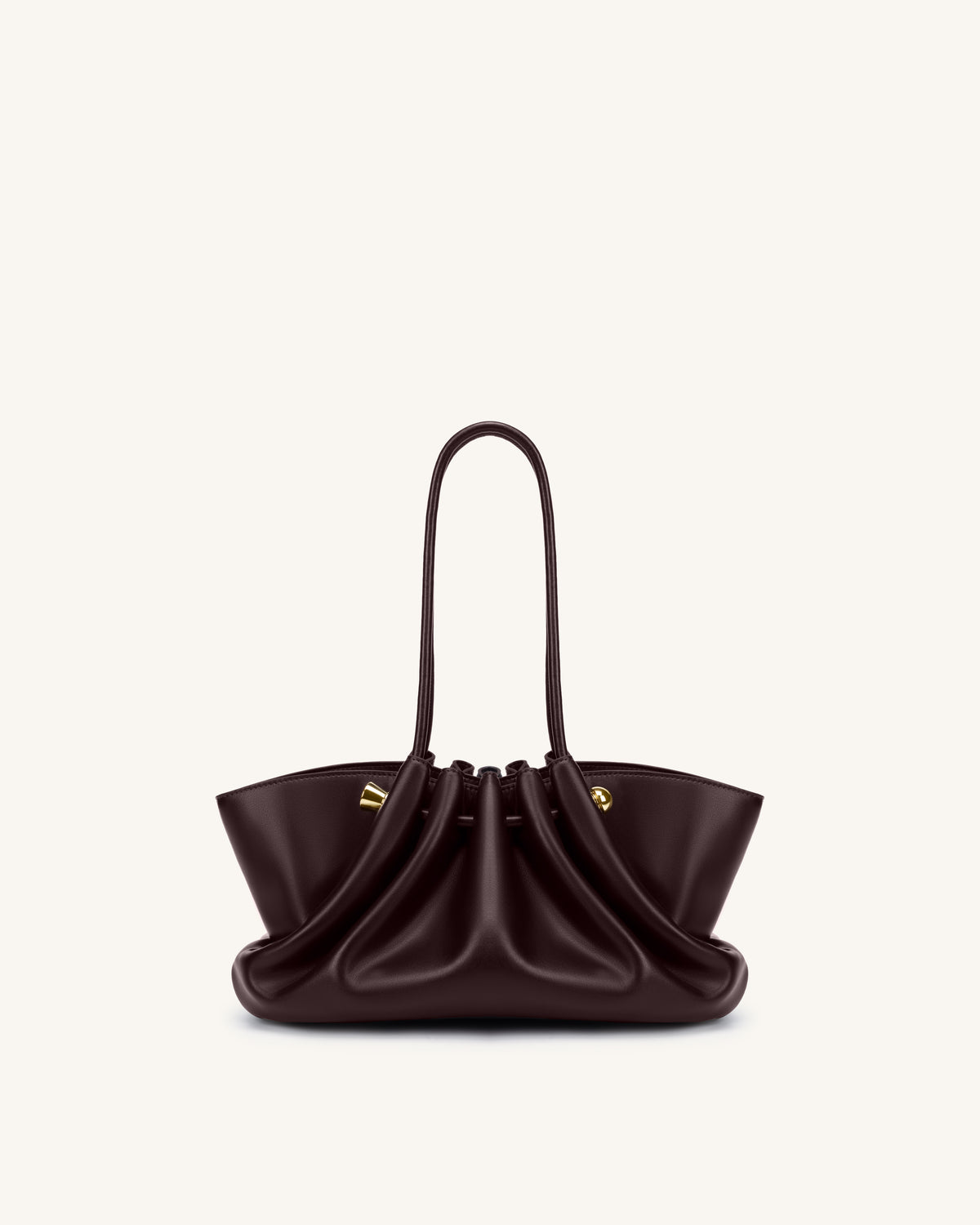 Naomi Gathered Long Handle Shoulder Bag - Deep Burgundy