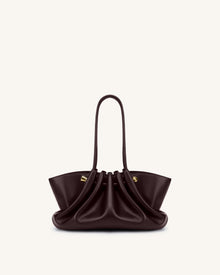 Naomi Gathered Long Handle Shoulder Bag - Deep Burgundy