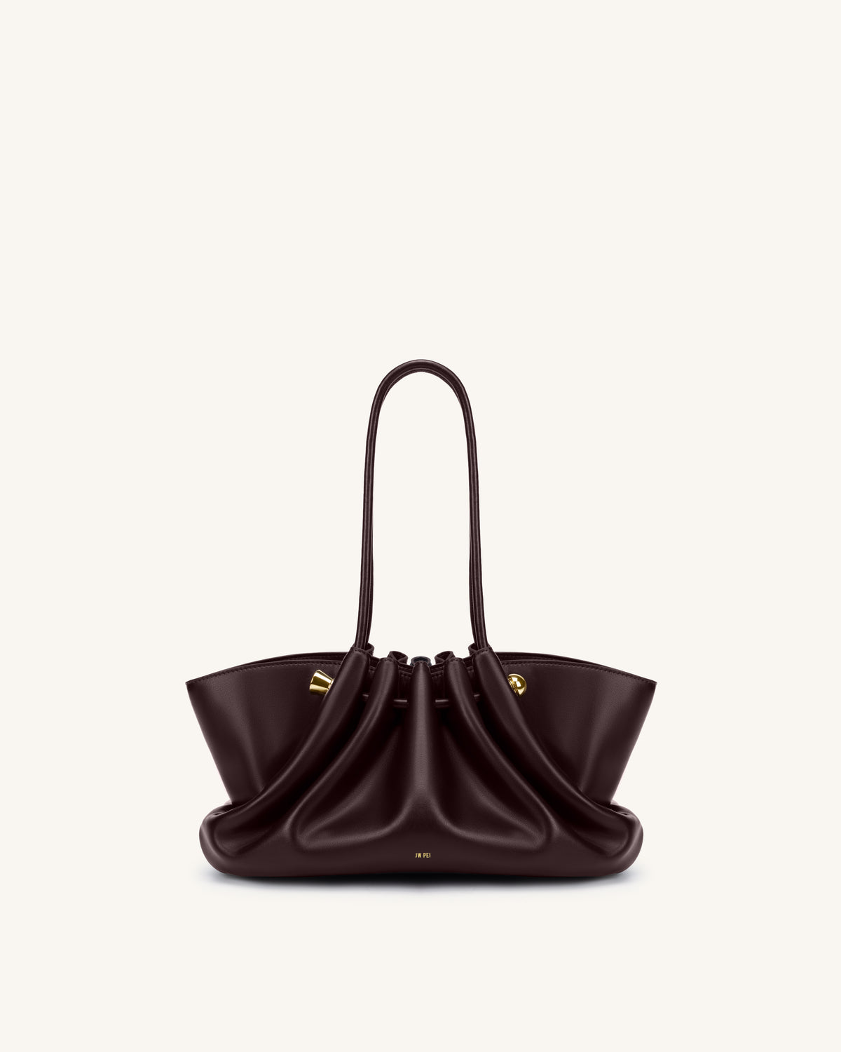 Naomi Gathered Long Handle Shoulder Bag - Deep Burgundy