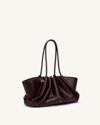 Naomi Gathered Long Handle Shoulder Bag - Deep Burgundy