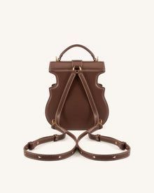 Violin Shape Top Handle Bag - Dark Brown