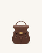Violin Shape Top Handle Bag - Dark Brown