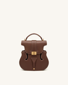 Violin Shape Top Handle Bag - Dark Brown