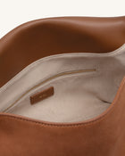 Sienna Faux Suede Hobo Bag - Brown