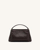 Carmen Woven Top Handle Bag - Dark Brown