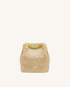 Yara Artificial Crystal Bucket Bag - Champagne