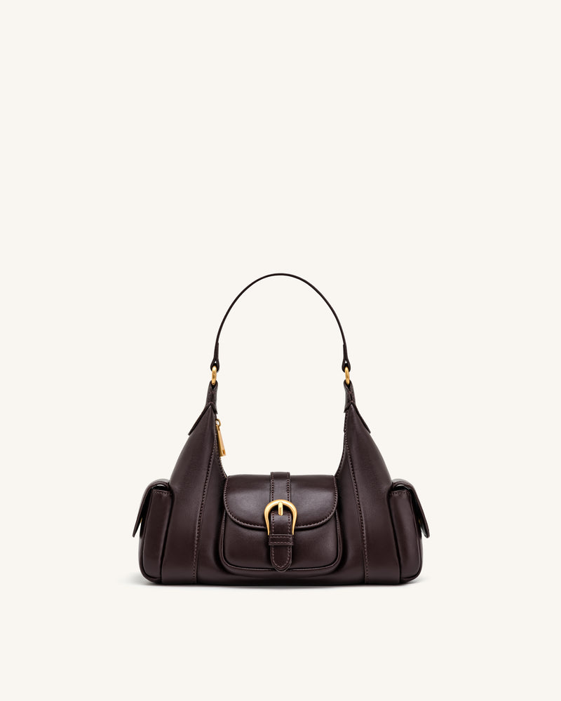 Estelle Pocket Shoulder Bag - Dark Brown