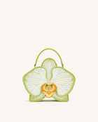 Flora Orchid Shaped Top Handle Bag - Light Green