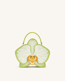 Flora Orchid Shaped Top Handle Bag - Light Green