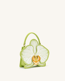 Flora Orchid Shaped Top Handle Bag - Light Green