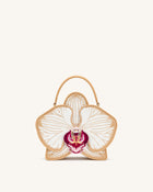 Flora Orchid Shaped Top Handle Bag - Champagne