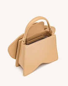Flora Orchid Shaped Top Handle Bag - Champagne