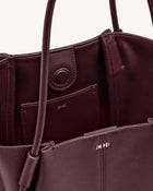 Nala Wide Tote Bag - Deep Burgundy