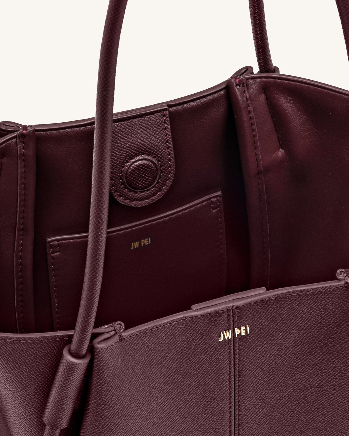 Nala Wide Tote Bag - Deep Burgundy