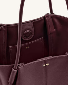 Nala Wide Tote Bag - Deep Burgundy