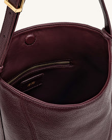 Zora Pebbled Bucket Bag - Deep Burgundy