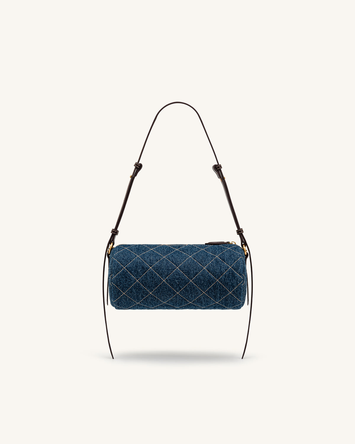 Lucienne Dachshund Quilted Chain Shoulder Bag - Blue Denim