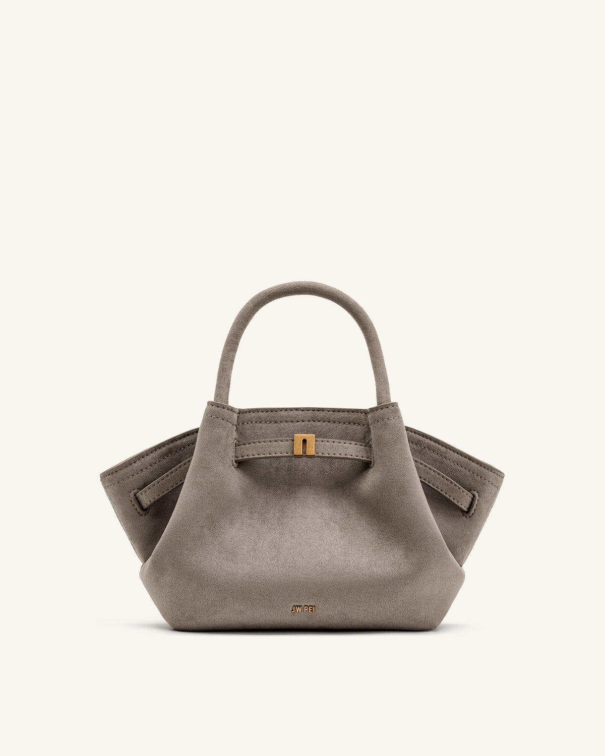 Hana Mini Faux Suede Tote Bag - Gray