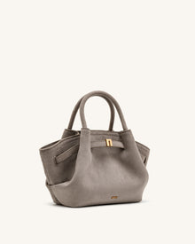 Hana Mini Faux Suede Tote Bag - Gray