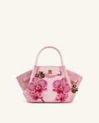 Hana Mini Phalaenopsis Orchid Embroidery Tote Bag - Pink