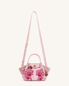 Hana Mini Phalaenopsis Orchid Embroidery Tote Bag - Pink