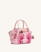 Hana Mini Phalaenopsis Orchid Embroidery Tote Bag - Pink