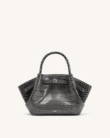 Hana Mini Tote Bag - Grey Croc