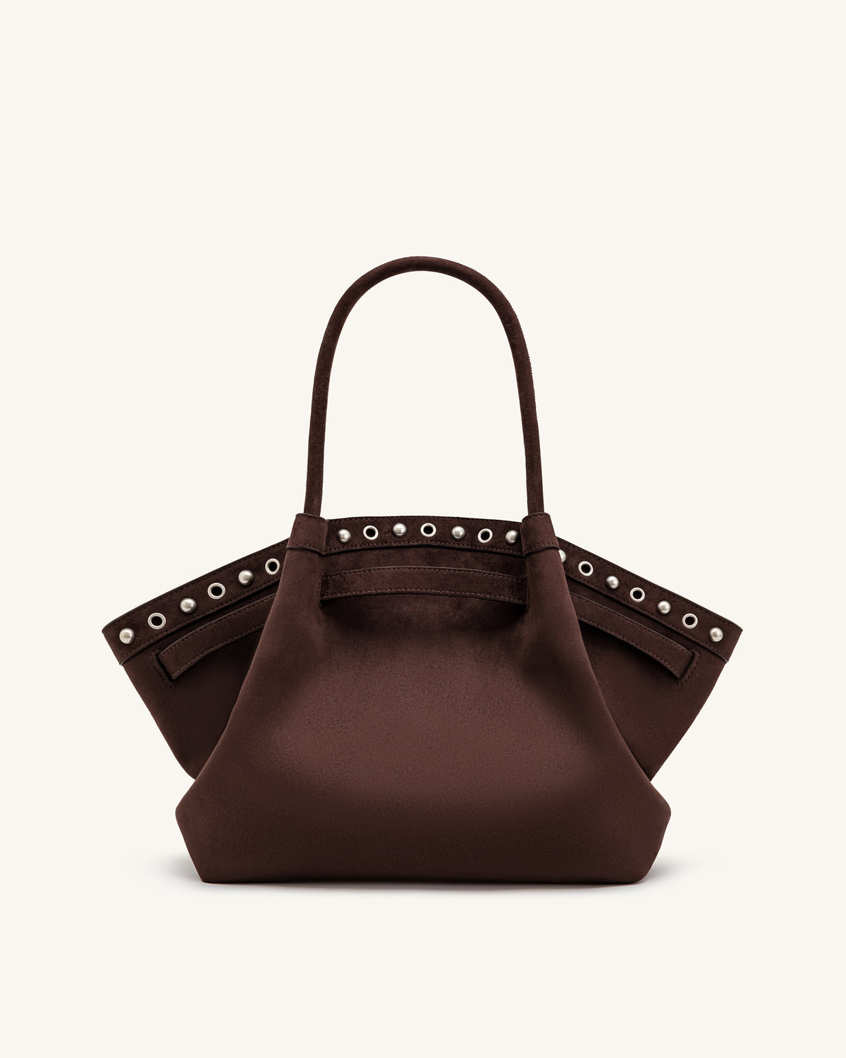 Hana Medium Faux Suede Tote Bag - Dark Chocolate Brown