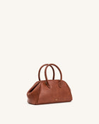 Veda Vintage Finish Bowler Bag - Saddle Brown